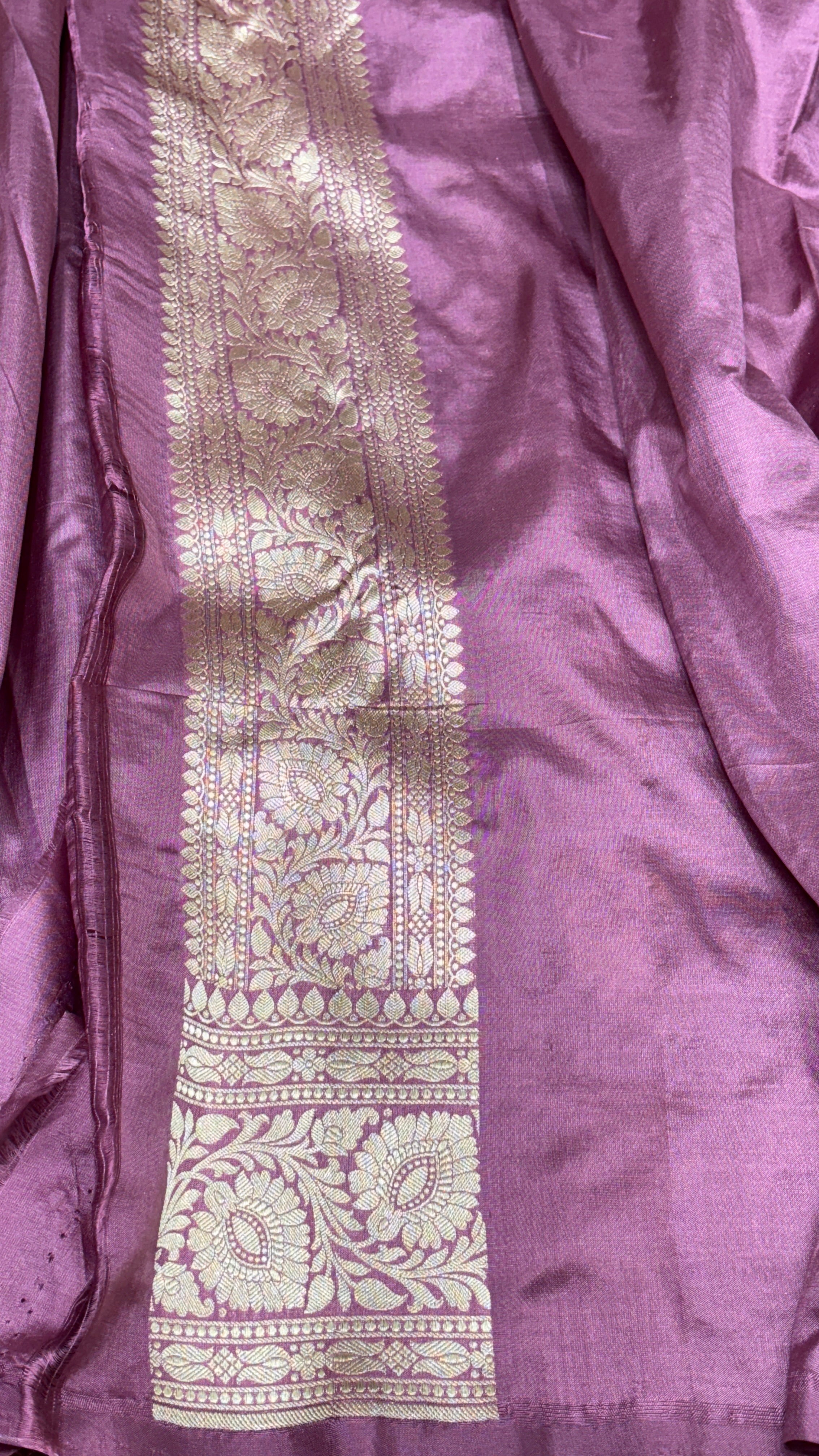 Pure Banarasi Katan Silk Pale Purple Saree