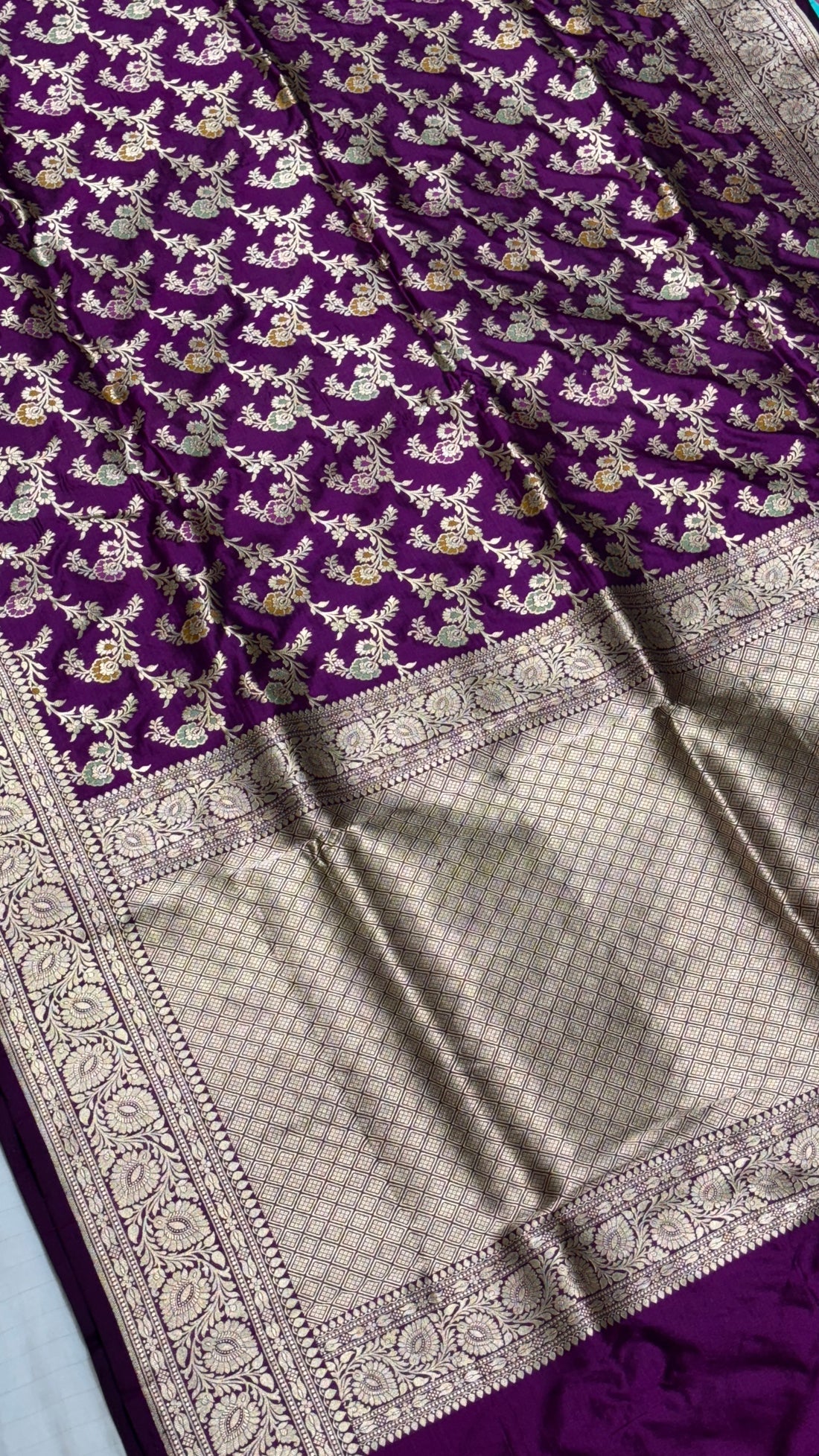 Royal Purple Pure Katan Silk Saree