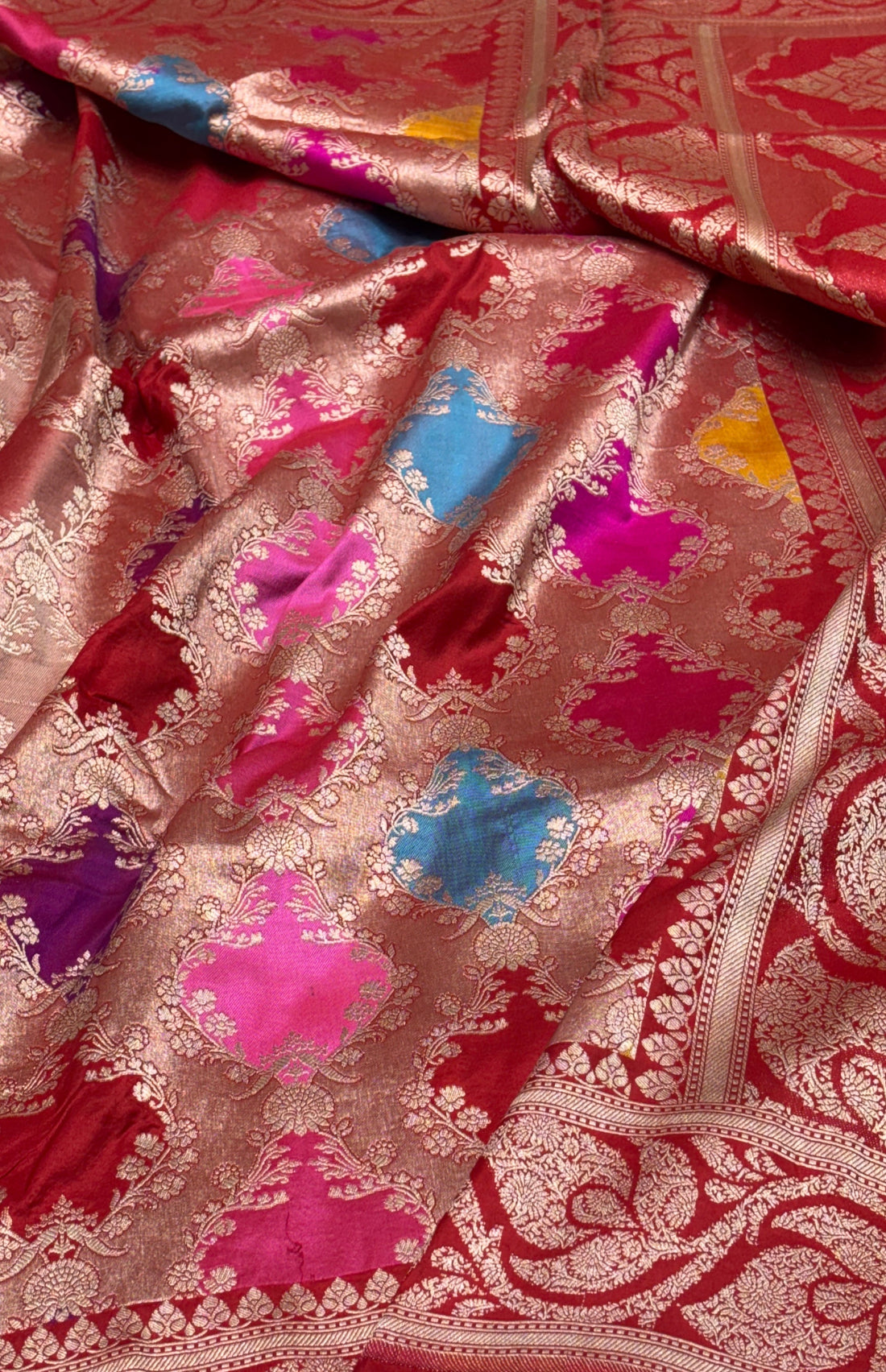 Red Pure Banarasi Katan Silk Saree