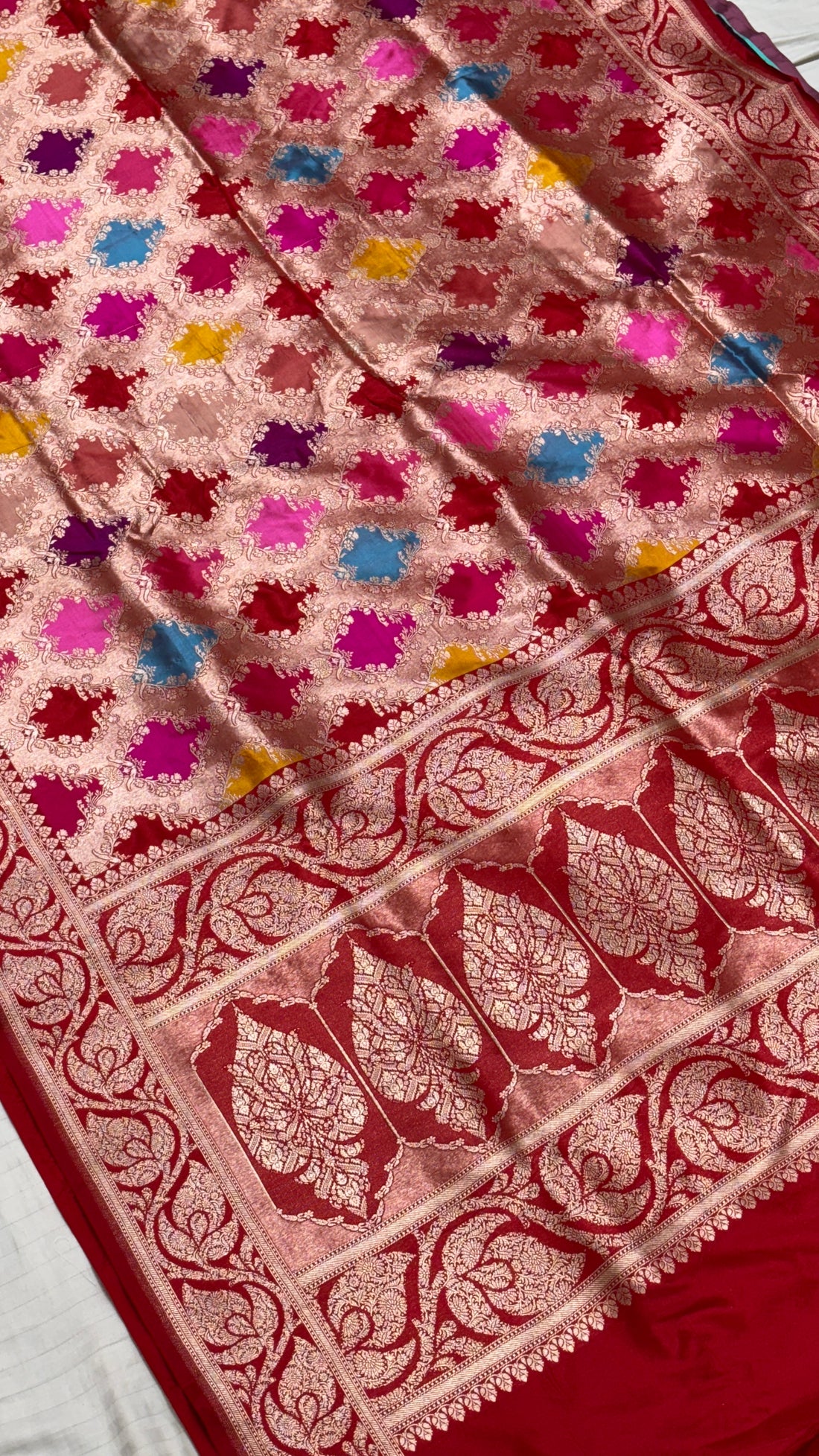 Red Pure Banarasi Katan Silk Saree