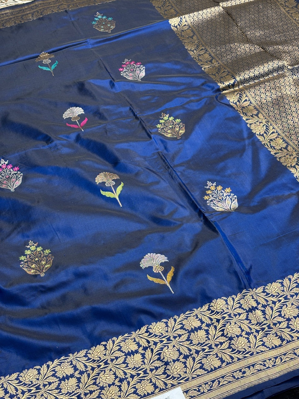 Royal Blue Pure Banarasi Katan Silk Handloom Saree