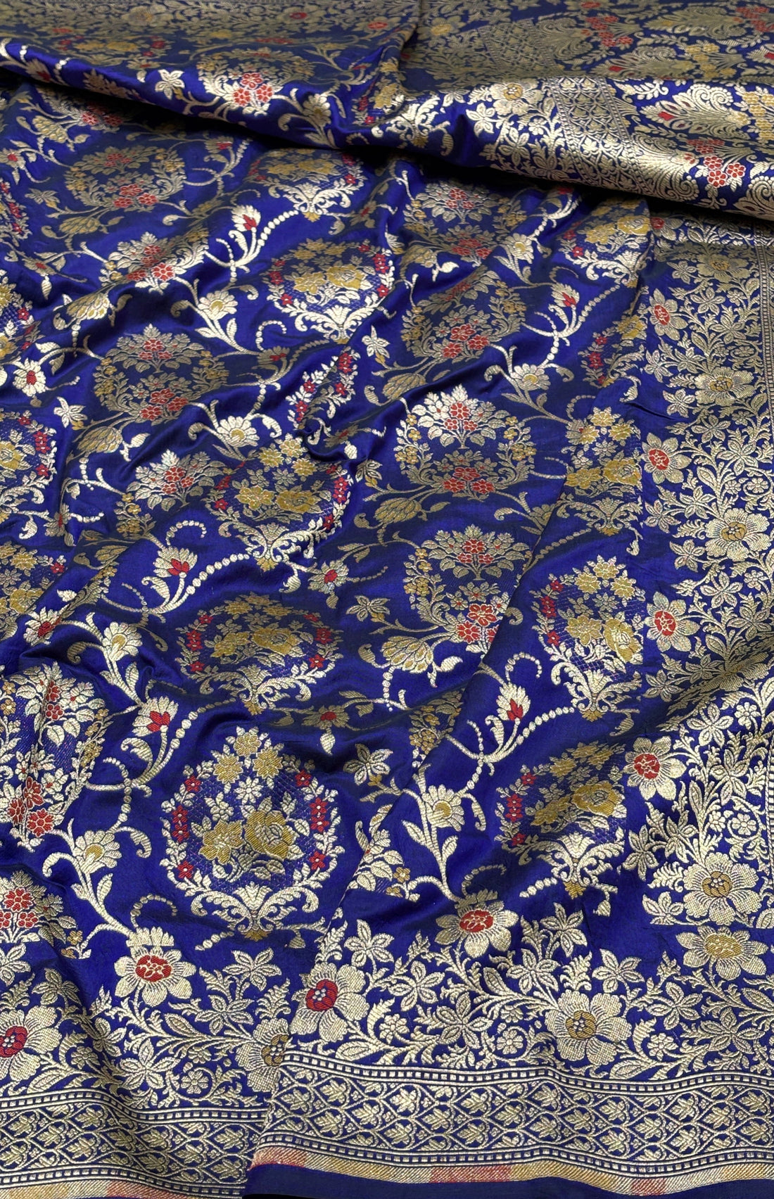 Pure Katan Silk Banarasi Saree in Deep Indigo
