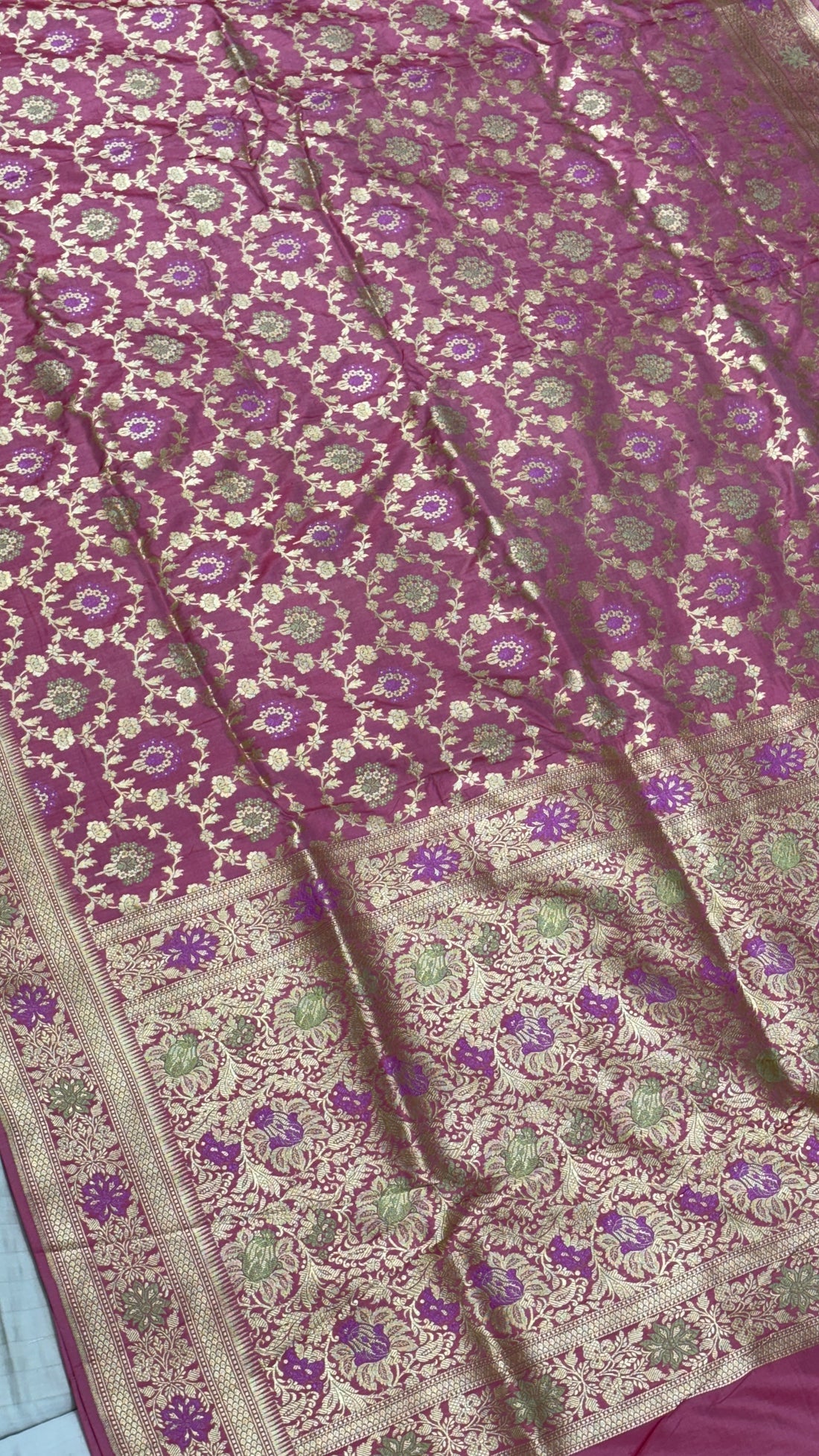 Pure Katan Silk Banarasi Saree in Elegant Purple