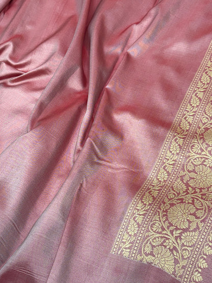 Ivory Handwoven Banarasi Pure Ektara Katan Silk Saree