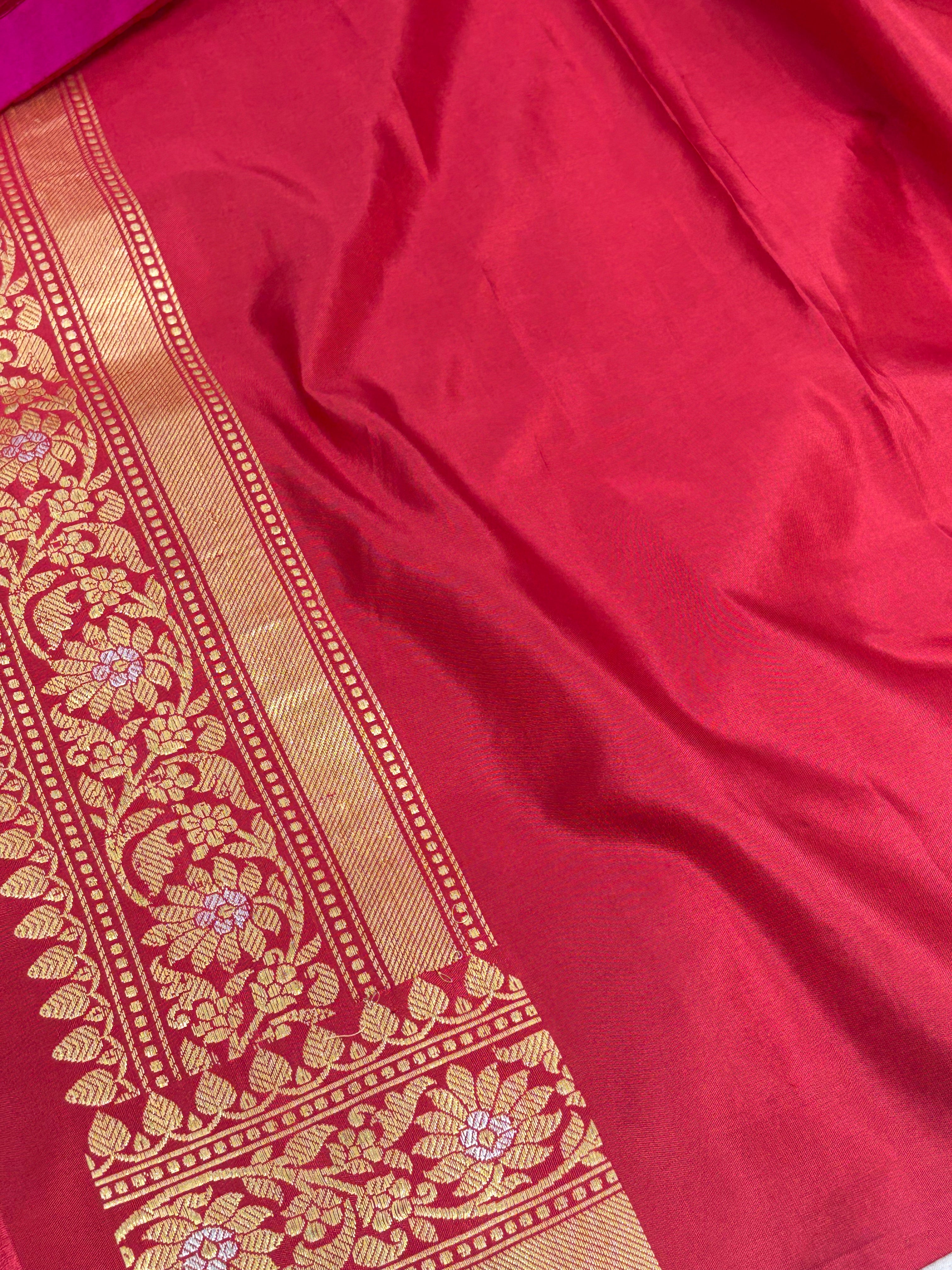Red Handwoven Banarasi Pure Katan Silk Saree
