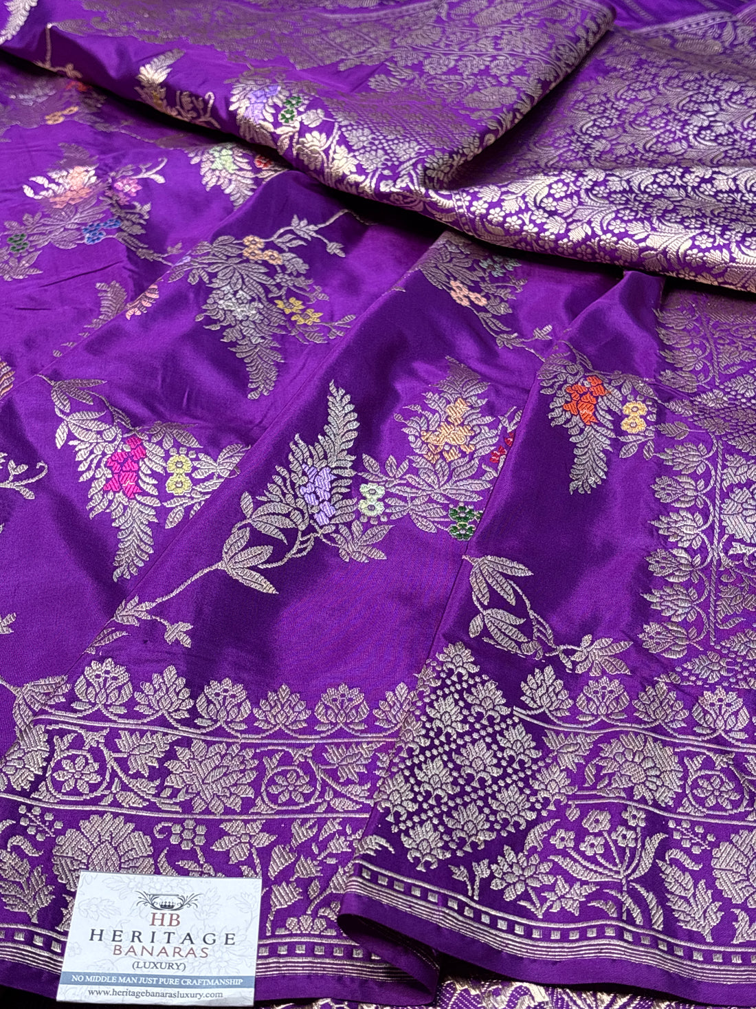 Purple Pure Banarasi Katan Silk Handloom Saree
