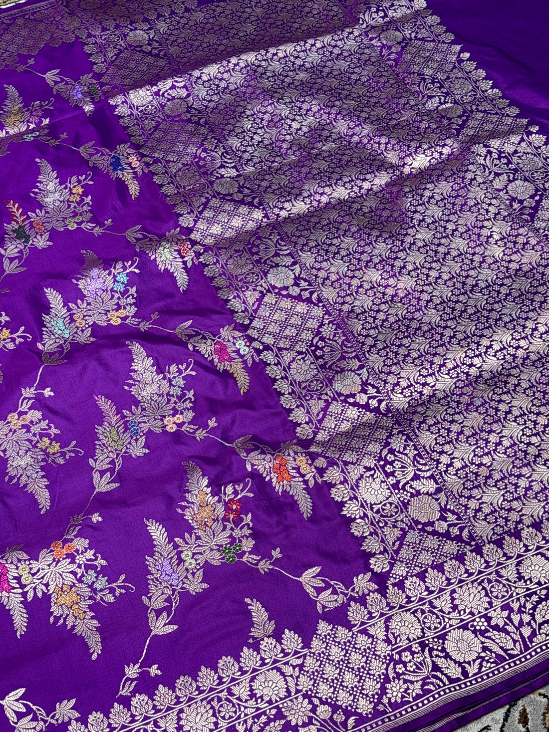 Purple Pure Banarasi Katan Silk Handloom Saree