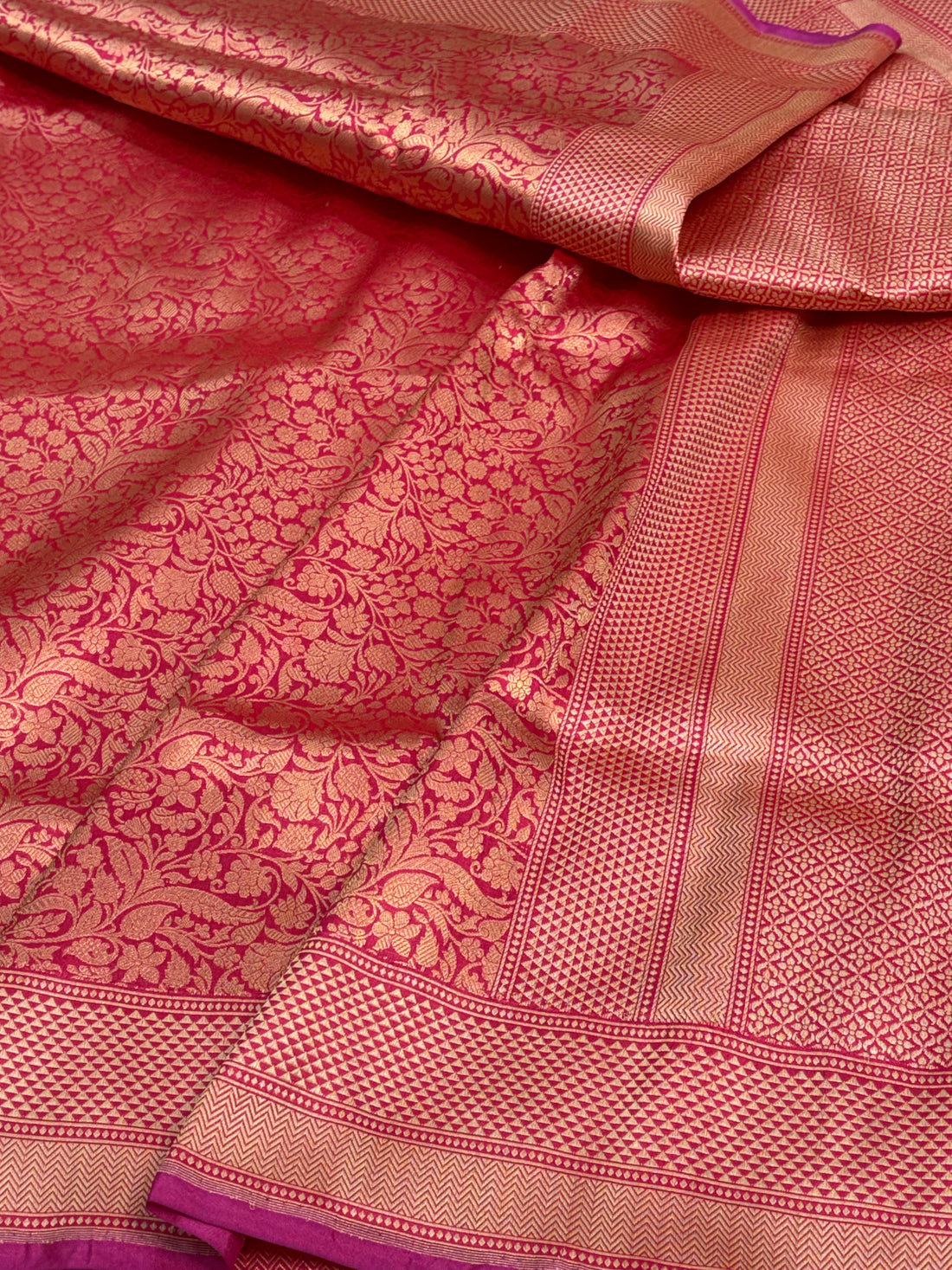 Red Handwoven Banarasi Brocade Pure Katan Silk Saree