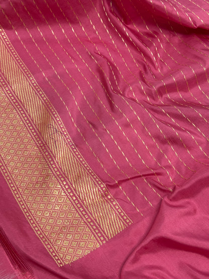 Rani Pink Multicolor Meenakari Handwoven Banarasi Pure Katan Silk Saree