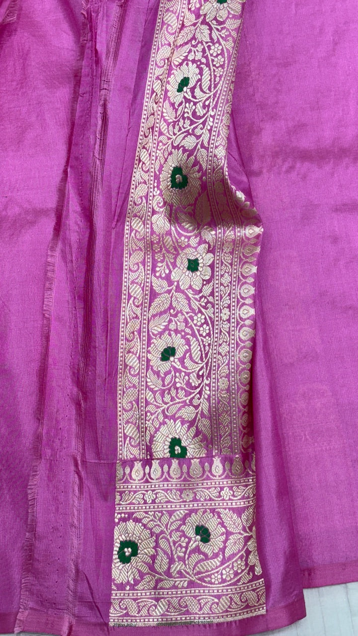 Orchid Colour Pure Banarasi Katan Silk Saree