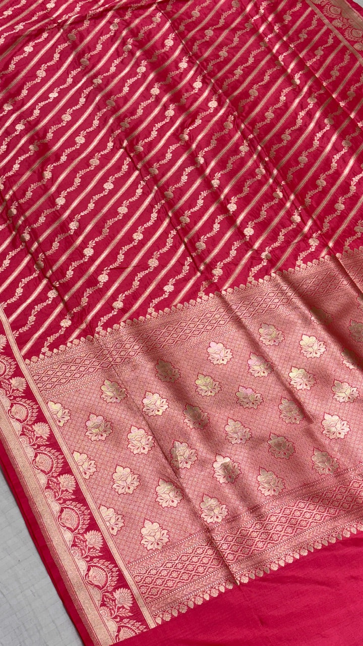 Pink Pure Banarasi Katan Silk Saree