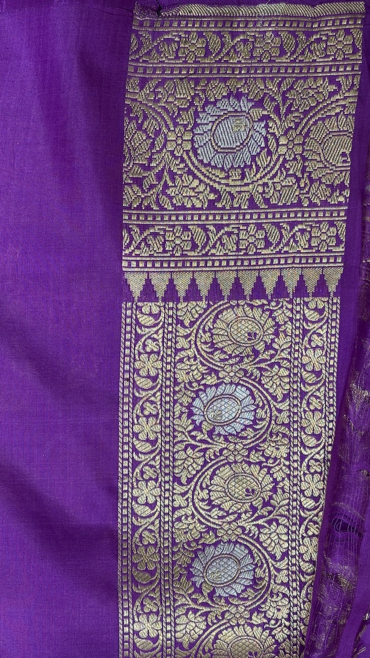Purple Pure Banarasi Katan Silk Saree
