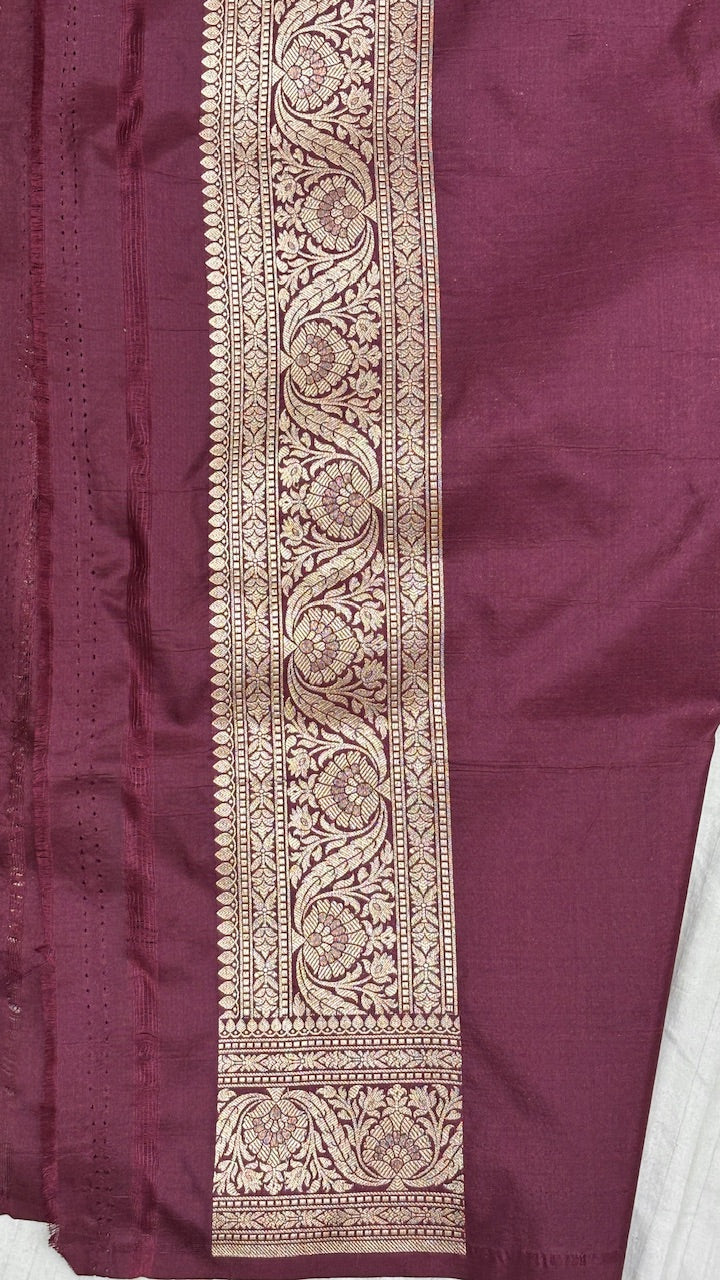 Brown Pure Banarasi Katan Silk Saree