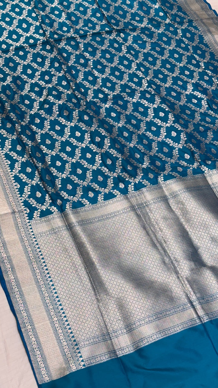 Sky Blue Color Pure Banarasi Katan Silk Saree