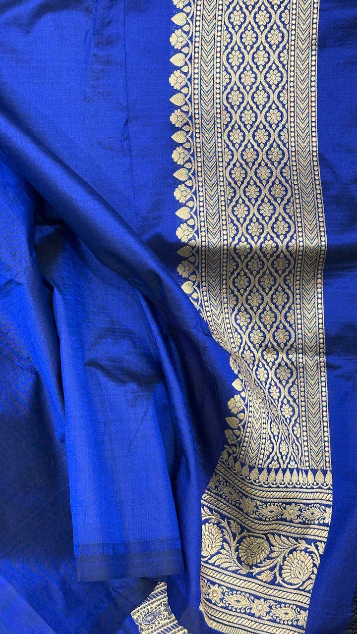 Blue Pure Banarasi Katan Silk Saree