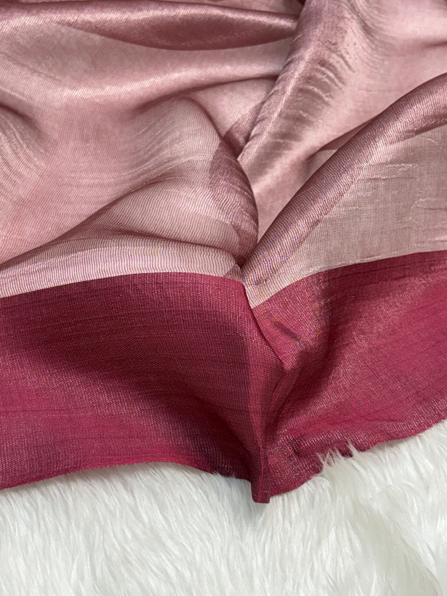 Molten Metallic Pure Tissue Banarasi Saree with Satin Katan Silk Border