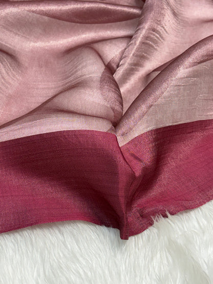 Molten Metallic Pure Tissue Banarasi Saree with Satin Katan Silk Border