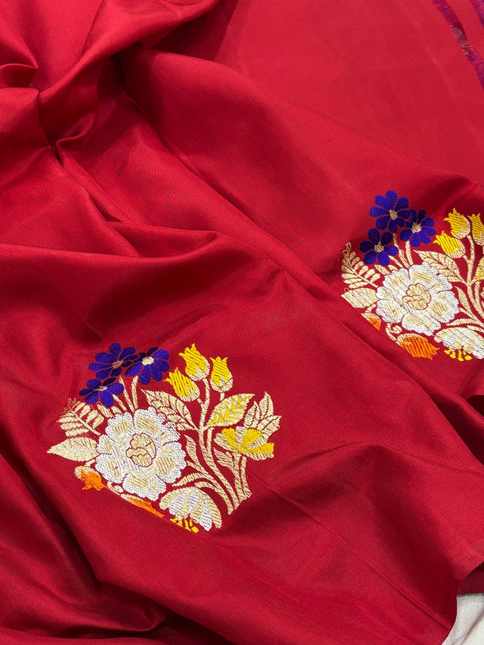 Purple Pure Banarasi Ektara  Silk Handwoven Saree