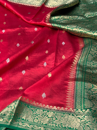 Red Mango Katan Banarasi Silk Handwoven Saree