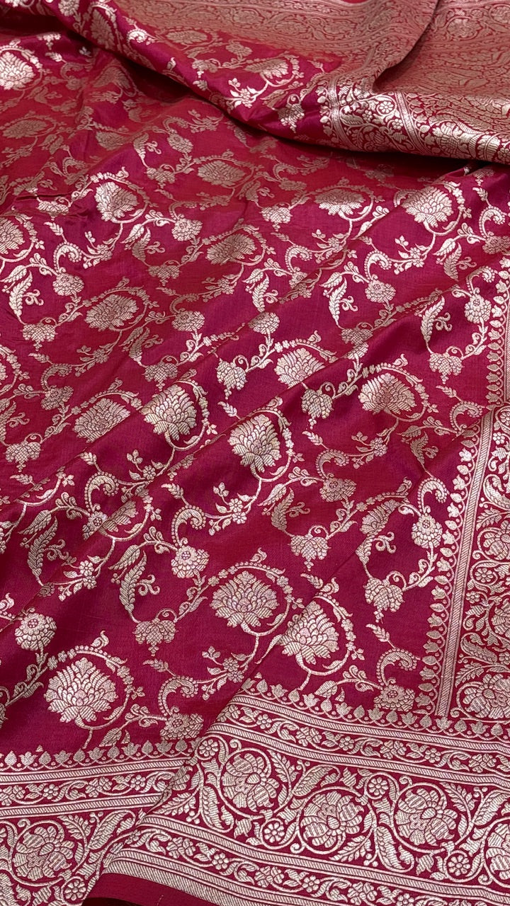 Red Pure Banarasi Katan Silk Saree