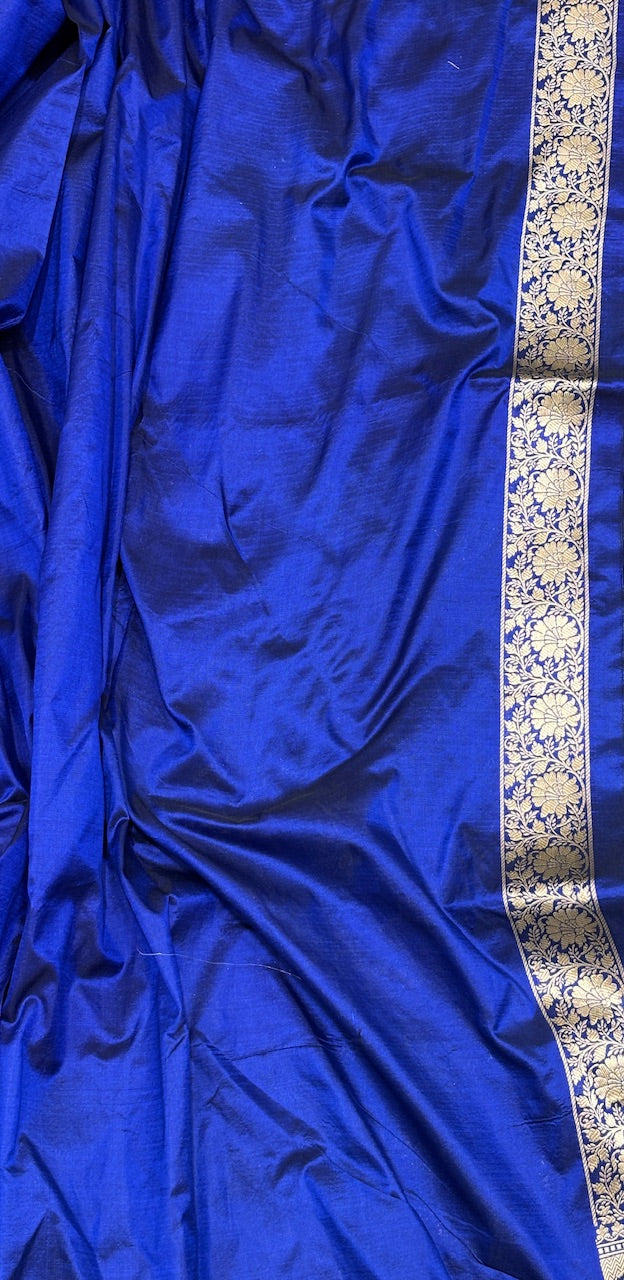 Blue Pure Banarasi Katan Silk Saree