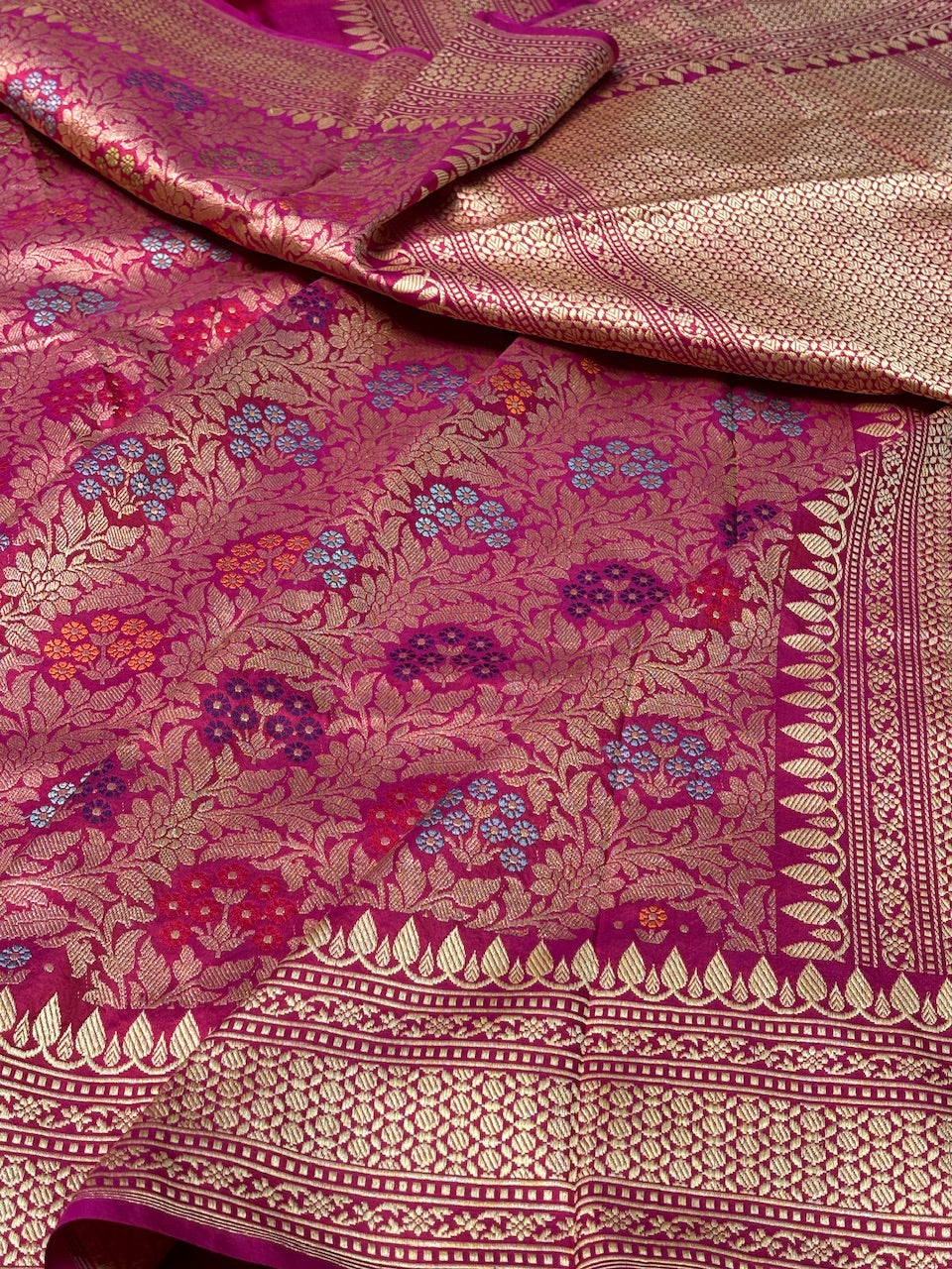 Carry Red Banarasi Katan Brocade Handwoven Silk Saree