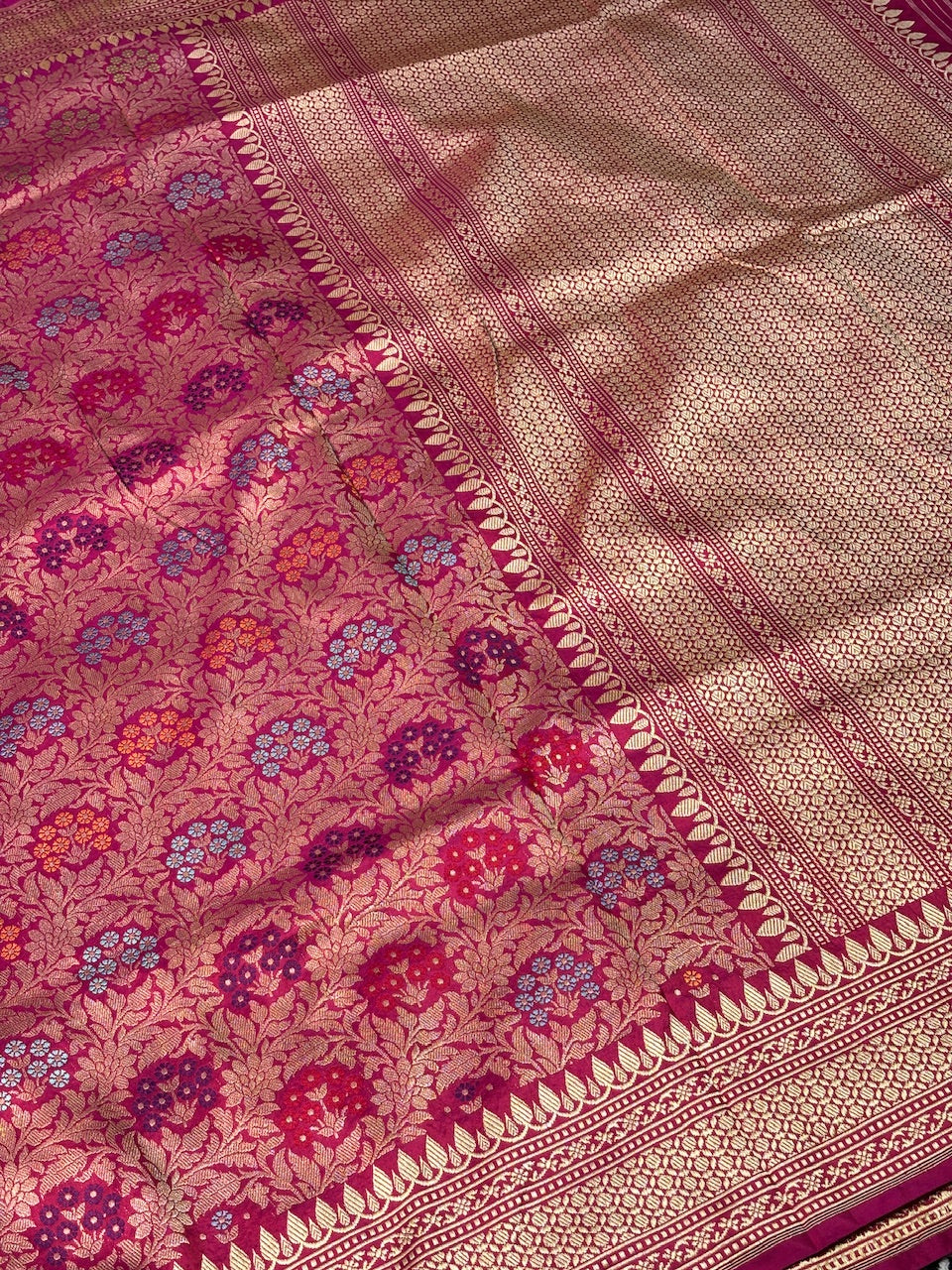 Carry Red Banarasi Katan Brocade Handwoven Silk Saree