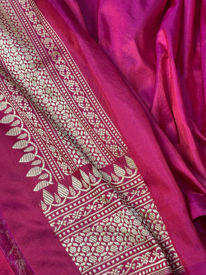 Carry Red Banarasi Katan Brocade Handwoven Silk Saree