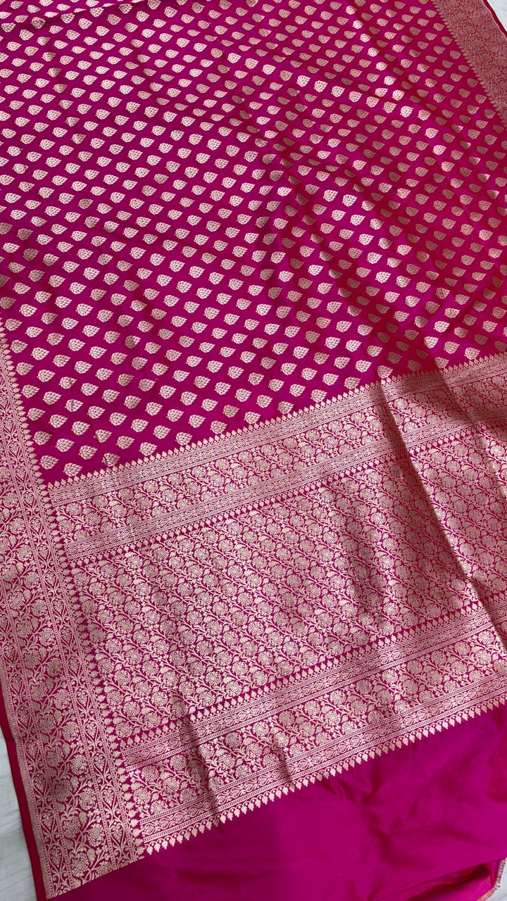 Pink Pure Banarasi Katan Silk Saree