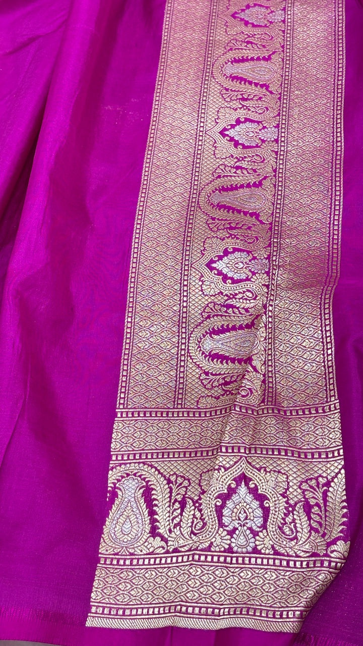 Pink Pure Banarasi Katan Silk Saree