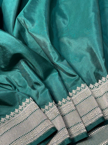 Teal Green Pure Banarasi Katan Silk Handloom Saree