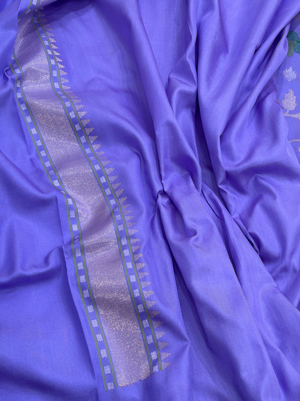 Lavender Banarasi Ektara Silk Handwoven Saree with Real Zari
