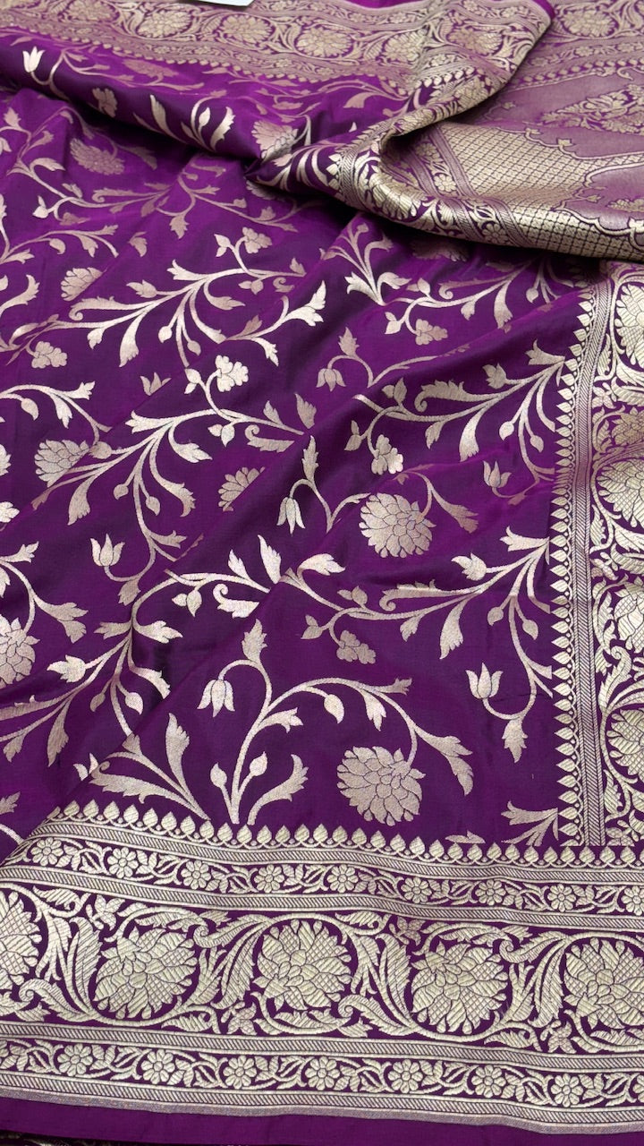 Purple Color Pure Banarasi Katan Silk Saree