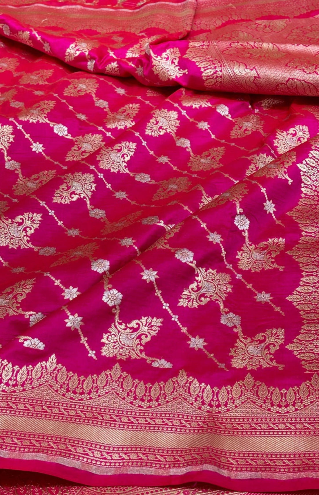 Pink Pure Banarasi Katan Silk Saree