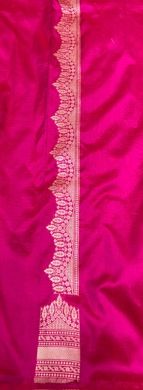 Pink Pure Banarasi Katan Silk Saree