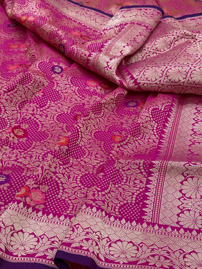 Pink Pure Banarasi Kimkhaab Handwoven Saree