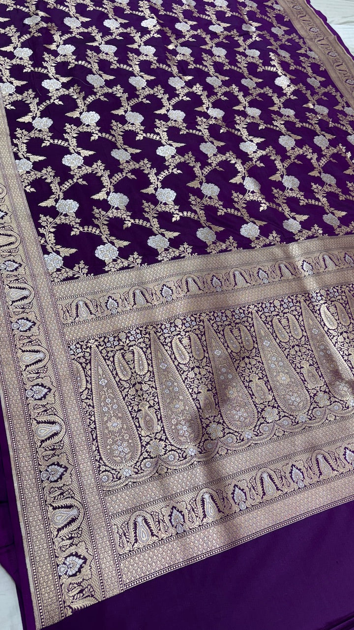 Purple Color Pure Banarasi Katan Silk Saree