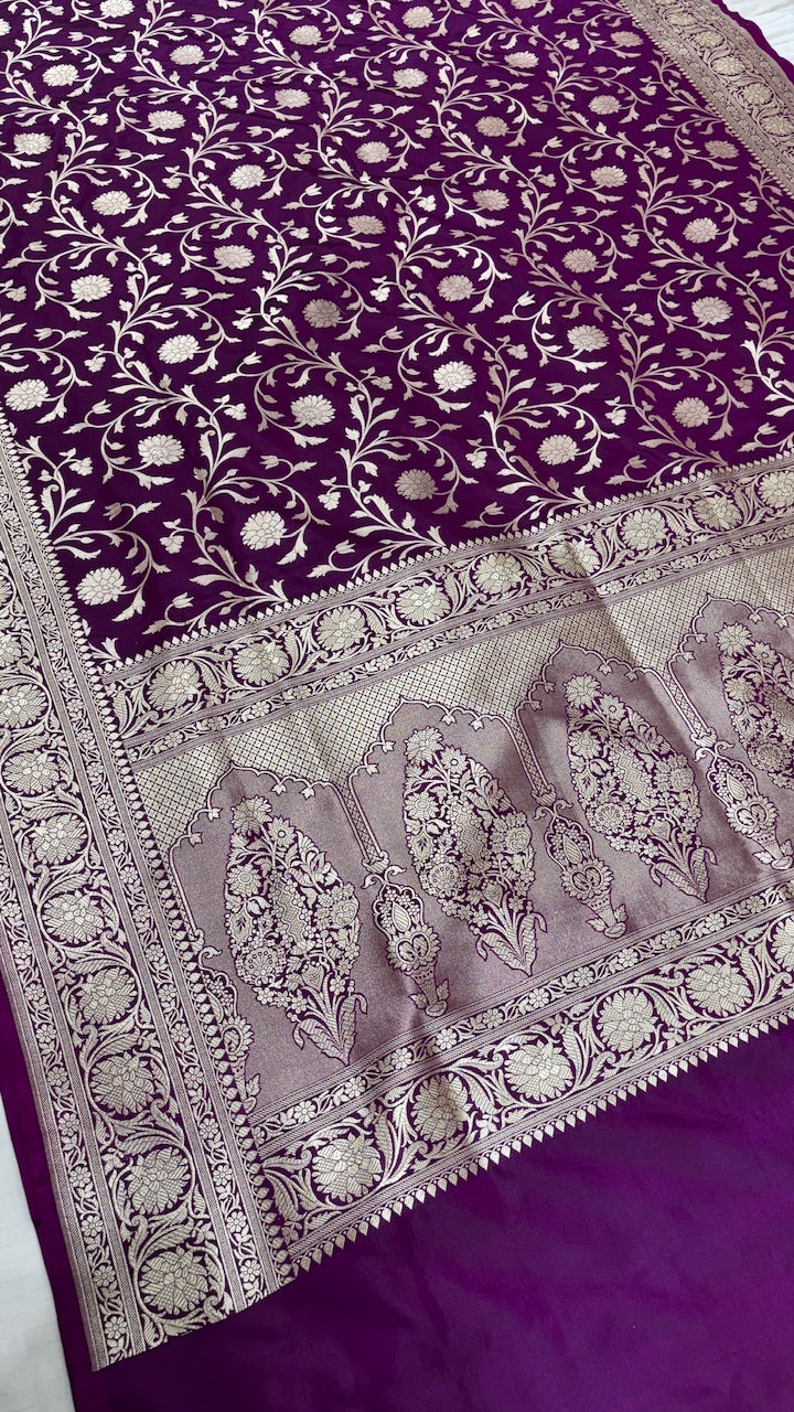 Purple Color Pure Banarasi Katan Silk Saree