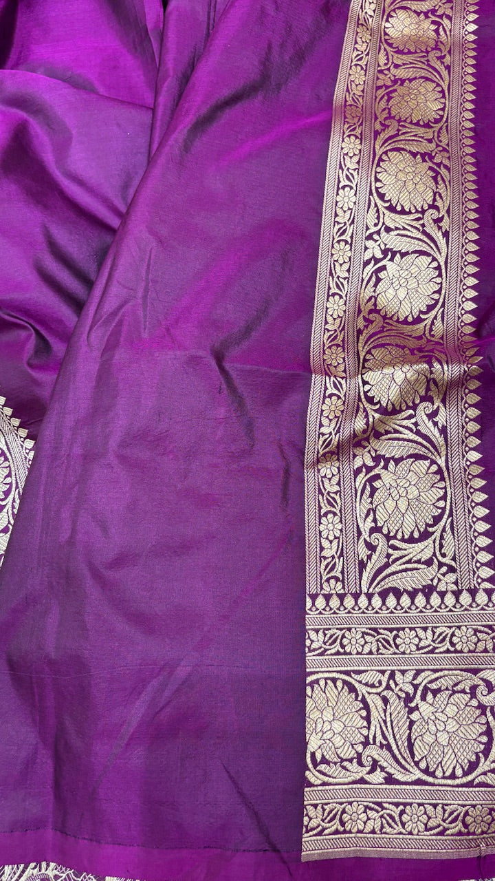 Purple Color Pure Banarasi Katan Silk Saree
