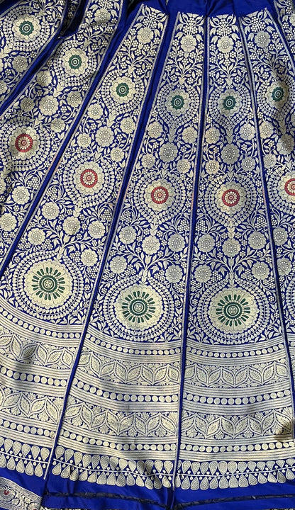 Royal Sapphire Blue Banarasi Pure Katan Silk Lehenga