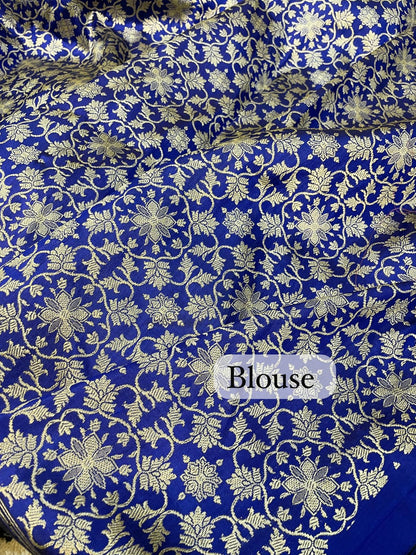 Royal Sapphire Blue Banarasi Pure Katan Silk Lehenga
