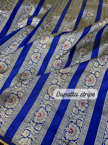 Royal Sapphire Blue Banarasi Pure Katan Silk Lehenga