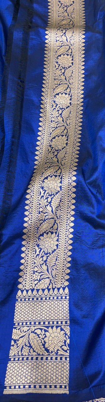 Blue Pure Banarasi Katan Silk Saree