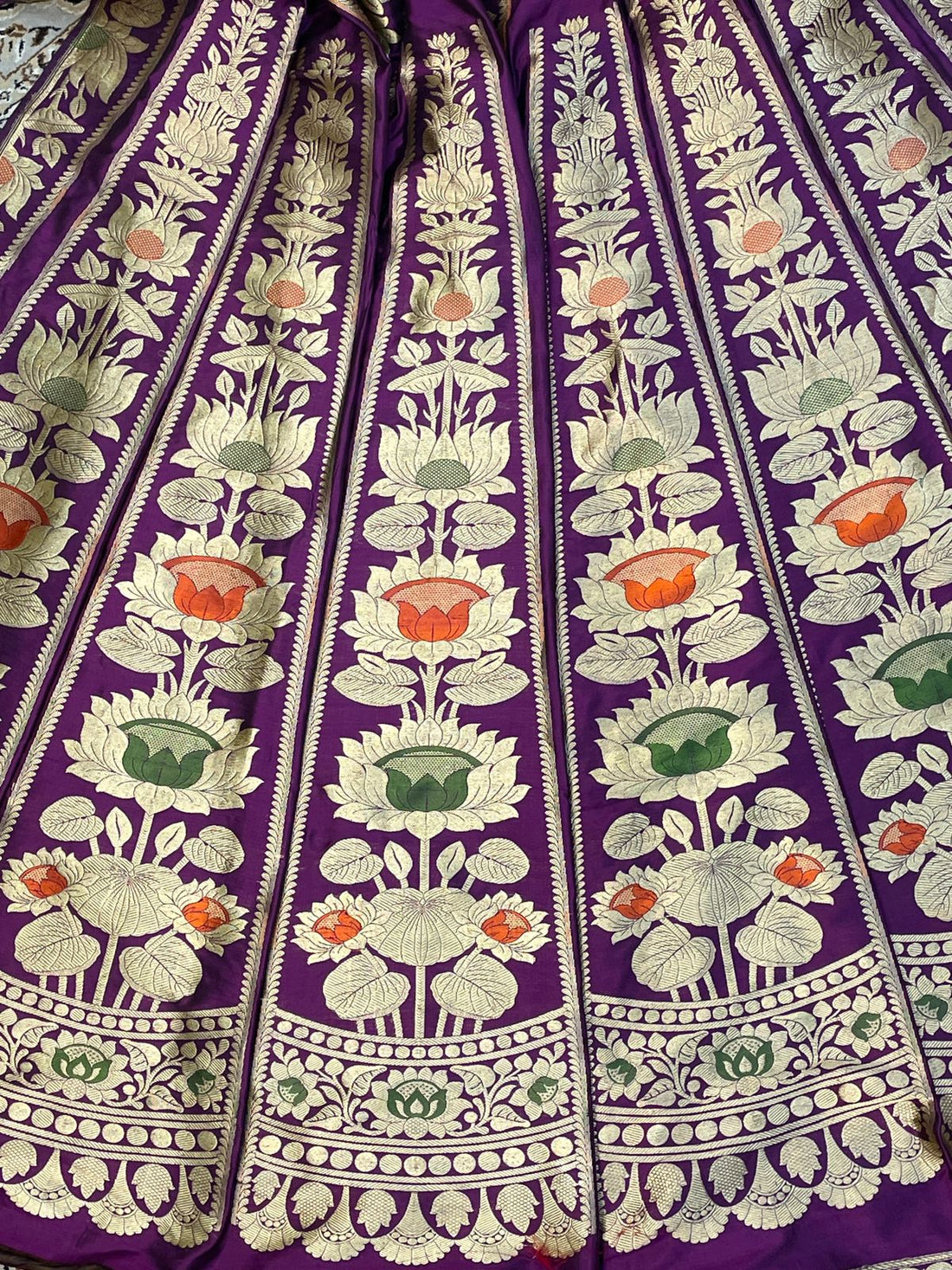 Regal Lotus Purple Banarasi Pure Katan Silk Lehenga