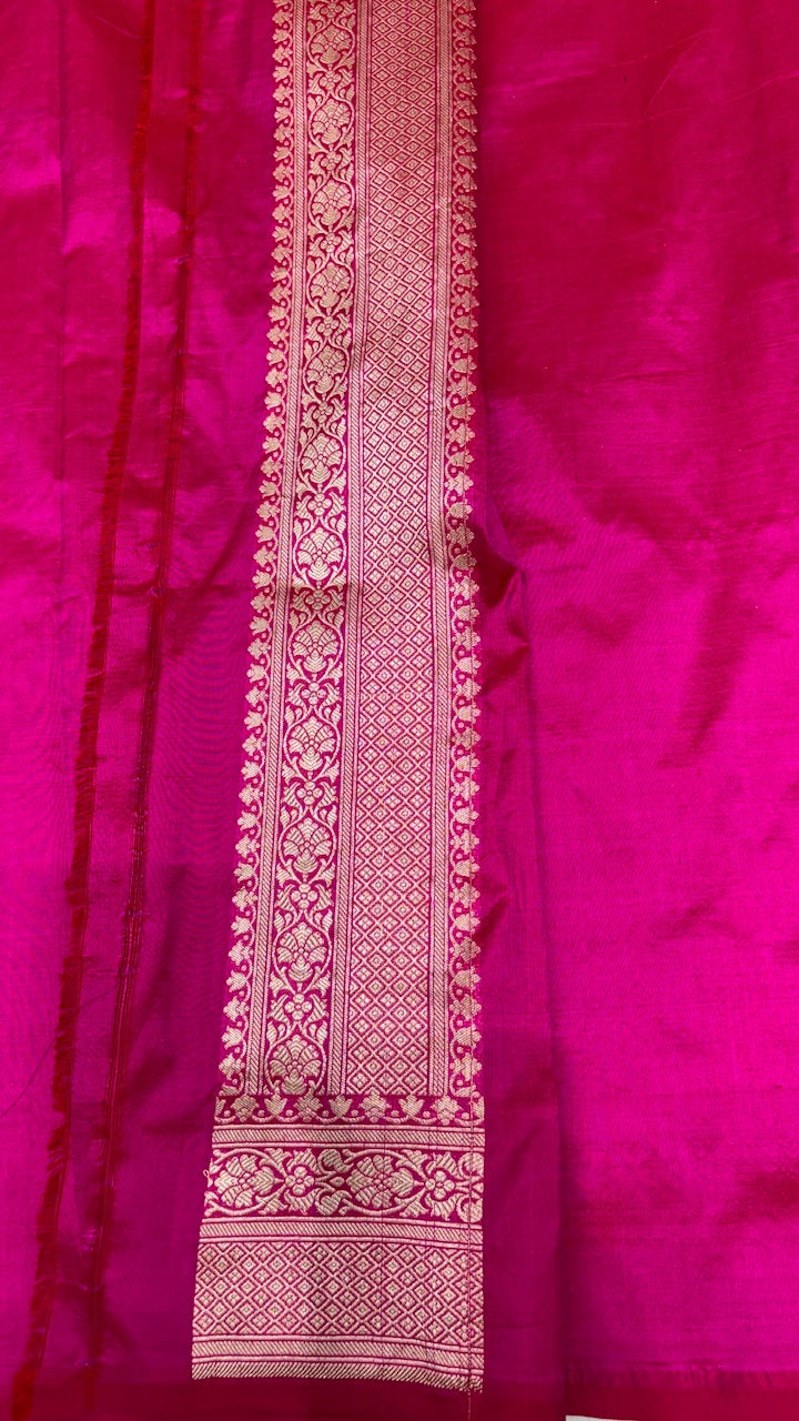 Pink Pure Banarasi Katan Silk Saree