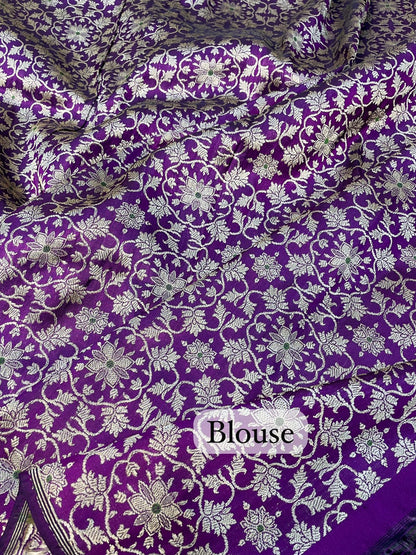 Regal Lotus Purple Banarasi Pure Katan Silk Lehenga