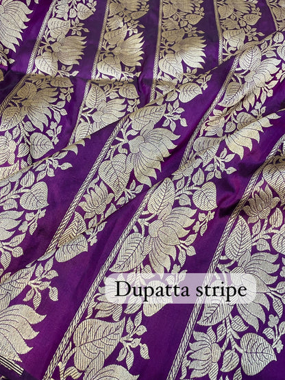 Regal Lotus Purple Banarasi Pure Katan Silk Lehenga