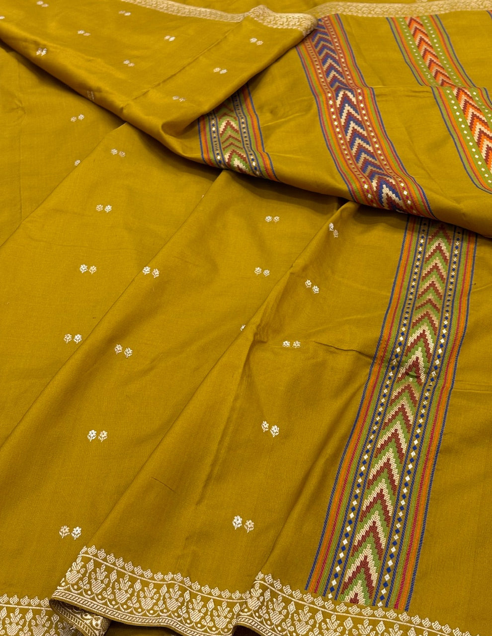 Yellow Banarasi Pure Katan Silk Handwoven Saree