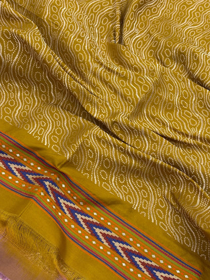 Yellow Banarasi Pure Katan Silk Handwoven Saree