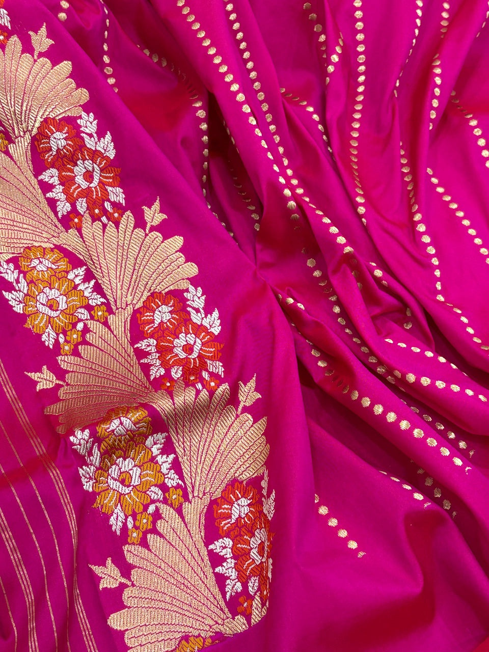 Rani Pink Banarasi Pure Katan Silk Handwoven Saree